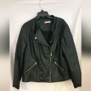 Faux leather motorcycle jacket size 2x